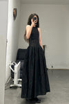 mame kurogouchi knitted traditional pattern and jacquard dress MM22SS DR029 black